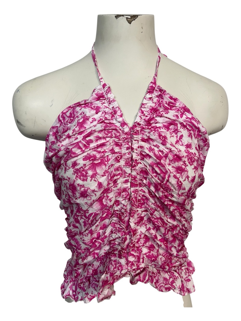 Aqua Halter Top Pink Floral Xl